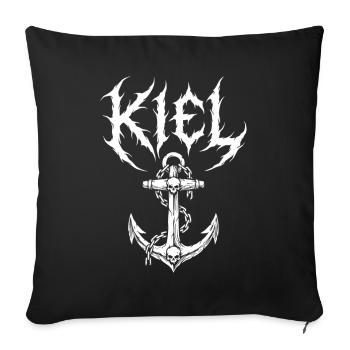 Ancre en métal noir de Kiel - Housse de coussin décorative 45 x 45 cm - noir - Devant