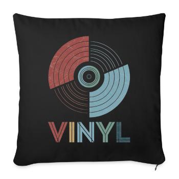 Vinyl Retro - Sofakissenbezug 45 x 45 cm - Schwarz - Vorne
