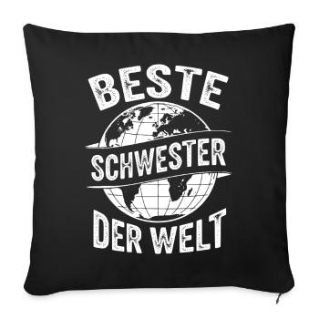 Cadeau drôle de la meilleure sœur du monde - Housse de coussin décorative 45 x 45 cm - noir - Devant