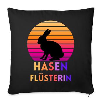 Bunny Whisperer - Sofa pillowcase 17,3'' x 17,3'' (45 x 45 cm) - black - Front