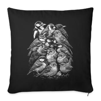 Line Birds: Flock of Birds Sketch - Sofa pillowcase 17,3'' x 17,3'' (45 x 45 cm) - black - Front