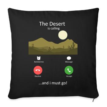 The Desert Is Calling Outdoor Hiking Adventure - Sofa pillowcase 17,3'' x 17,3'' (45 x 45 cm) - black - Front