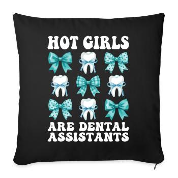 Girls Funny Dental Assistant Dentist - Sofa pillowcase 17,3'' x 17,3'' (45 x 45 cm) - black - Front