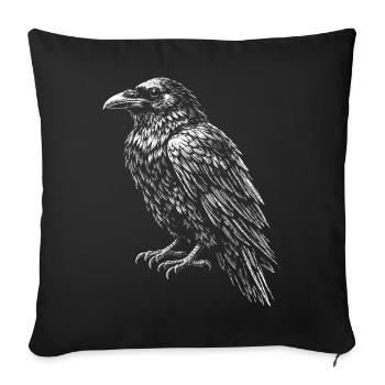 Raven Crest Monochrome Sketch - Sofa pillowcase 17,3'' x 17,3'' (45 x 45 cm) - black - Front