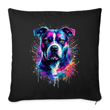 American Staffordshire Terrier - Sofa pillowcase 17,3'' x 17,3'' (45 x 45 cm) - black - Front
