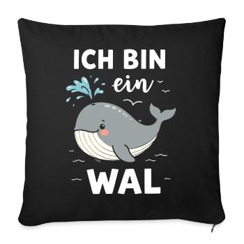 Whale Sea Creature Underwater Costume Carnival Fish - Sofa pillowcase 17,3'' x 17,3'' (45 x 45 cm) - black - Front