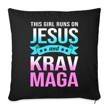 Krav Maga - Sofa pillowcase 17,3'' x 17,3'' (45 x 45 cm) - black - Front