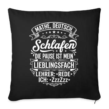 Sujet de sommeil : Cours de l’enseignant d’allemand de mathématiques - Housse de coussin décorative 45 x 45 cm - noir - Devant