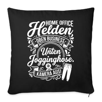 Conception des héros du Home Office - Housse de coussin décorative 45 x 45 cm - noir - Devant