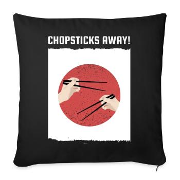 Chopsticks Away Ramen Japanese Flag  - Sofa pillowcase 17,3'' x 17,3'' (45 x 45 cm) - black - Front