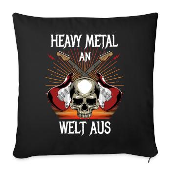 Heavy Metal sur - Welt aus - Housse de coussin décorative 45 x 45 cm - noir - Devant