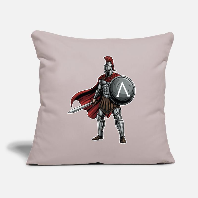 Hoplite Spartiate Lambda Bouclier Épée Mascotte Housse de coussin décorative 45 x 45 cm