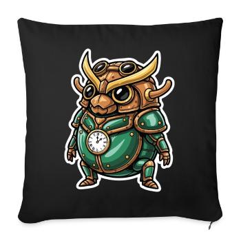 Watchmaker Scarab Steampunk Emerald Armor - Sofa pillowcase 17,3'' x 17,3'' (45 x 45 cm) - black - Front