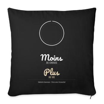 Plus De Vie - Housse de coussin décorative 45 x 45 cm - noir - Devant