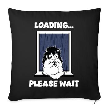 Pluie Loading Please Wait Manga Mood - Housse de coussin décorative 45 x 45 cm - noir - Devant