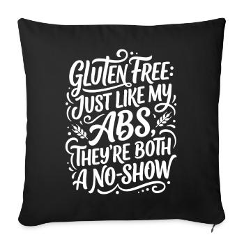 Gluten Free Abs Humor Fitness Spruch - Sofakissenbezug 45 x 45 cm - Schwarz - Vorne