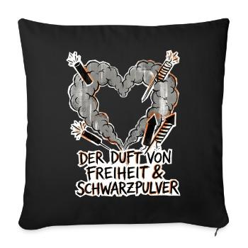 Freiheit und Schwarzpulver Pyro - Sofakissenbezug 45 x 45 cm - Schwarz - Vorne