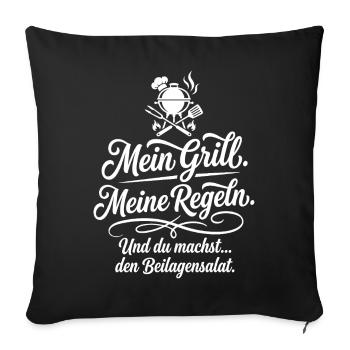 Mes règles de barbecue disent - Housse de coussin décorative 45 x 45 cm - noir - Devant