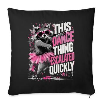 Raton Laveur Danseur Tutu Rose Humour Fun - Sofakissenbezug 45 x 45 cm - Schwarz - Vorne