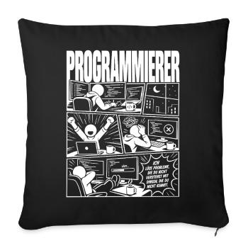 Programmierer lösen unbekannte Probleme - Sofakissenbezug 45 x 45 cm - Schwarz - Vorne