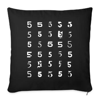 Number Five Grid Pattern - Sofa pillowcase 17,3'' x 17,3'' (45 x 45 cm) - black - Front