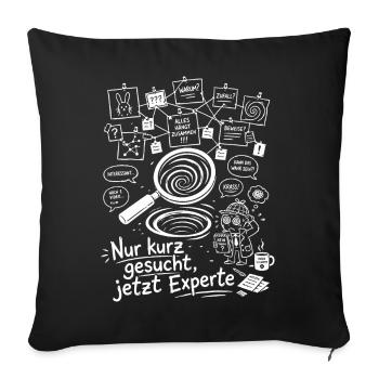 Nur Kurz Gesucht - Sofakissenbezug 45 x 45 cm - Schwarz - Vorne