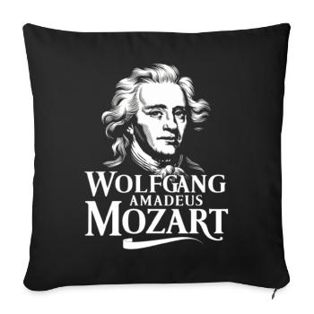 Wolfgang Amadeus Mozart Compositeur de musique classique - Housse de coussin décorative 45 x 45 cm - noir - Devant