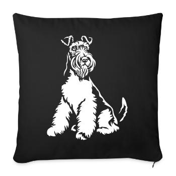 Foxterrier "Black Edition" - Sofakissenbezug 45 x 45 cm - Schwarz - Vorne