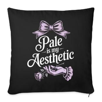 Blasse ästhetische Rosenschleife - Sofakissenbezug 45 x 45 cm - Schwarz - Vorne
