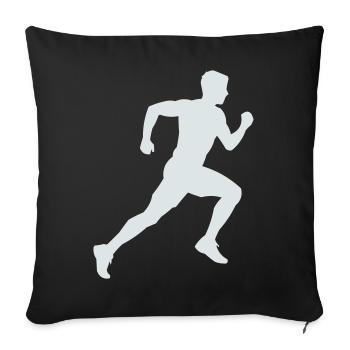 Running Silhouette Sprint - Sofa pillowcase 17,3'' x 17,3'' (45 x 45 cm) - black - Front