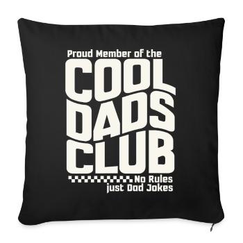 Fête des pères cadeau papa - Club des papas cool - Housse de coussin décorative 45 x 45 cm - noir - Devant