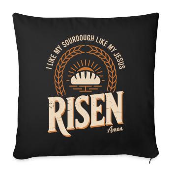 Sourdough Sunrise Rise Logo - Sofa pillowcase 17,3'' x 17,3'' (45 x 45 cm) - black - Front