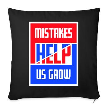 Les erreurs nous aident à développer une croissance motivante drôle - Housse de coussin décorative 45 x 45 cm - noir - Devant