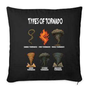 types of tornado Weather tornado chasing Vintage - Housse de coussin décorative 45 x 45 cm - noir - Devant