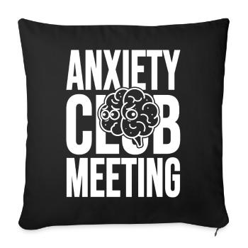 Réunion du Club de l’Anxiété avec le Cerveau - Housse de coussin décorative 45 x 45 cm - noir - Devant