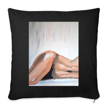 Impressionist Nude Lying Down - Sofa pillowcase 17,3'' x 17,3'' (45 x 45 cm) - black - Front