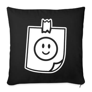 Ruban de notes joyeuses, bonne humeur. - Housse de coussin décorative 45 x 45 cm - noir - Devant