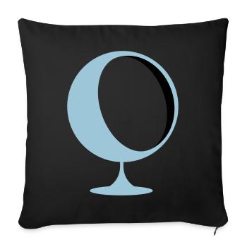 retro lounge chair eames panton - Sofa pillowcase 17,3'' x 17,3'' (45 x 45 cm) - black - Front