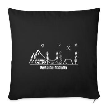 Halten Sie es einfach Van Camping Outdoor Camper Zelt - Sofakissenbezug 45 x 45 cm - Schwarz - Vorne