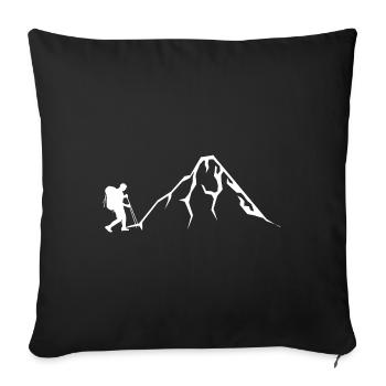 Berg - Wanderer - (11) - Sofakissenbezug 45 x 45 cm - Schwarz - Vorne