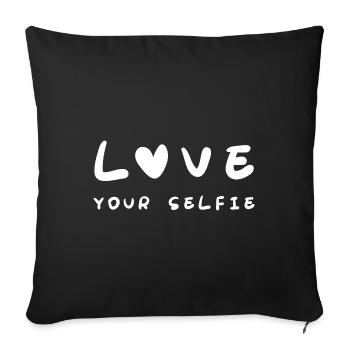 Love Your Selfie - Sofakissenbezug 45 x 45 cm - Schwarz - Vorne