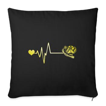 Diving goggles pulse heart - Sofa pillowcase 17,3'' x 17,3'' (45 x 45 cm) - black - Front
