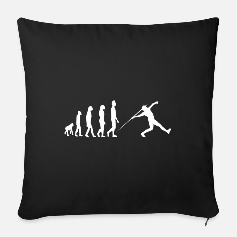 Javelin Speer Speerwurf Speerwerfen Evolution - Sofakissenbezug 45 x 45 cm - Schwarz