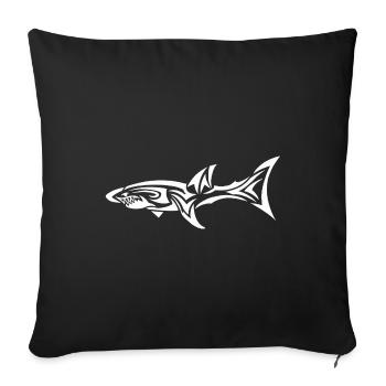 Shark w - Sofa pillowcase 17,3'' x 17,3'' (45 x 45 cm) - black - Front