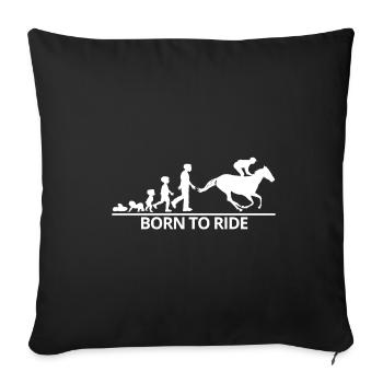 Pferde Pferd Reiterin Reiter Evolution Geschenk - Sofakissenbezug 45 x 45 cm - Schwarz - Vorne