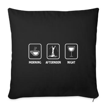 Morning, afternoon, evening and skiing 1 - - Sofa pillowcase 17,3'' x 17,3'' (45 x 45 cm) - black - Front