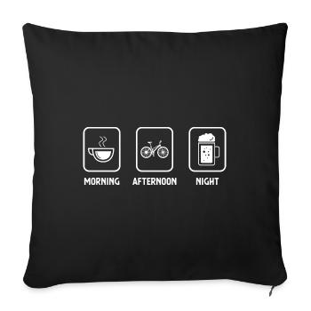 Matin, après-midi, nuit et vélo - (2) - Housse de coussin décorative 45 x 45 cm - noir - Devant