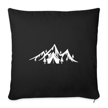 Mountain - Camping - - Sofa pillowcase 17,3'' x 17,3'' (45 x 45 cm) - black - Front