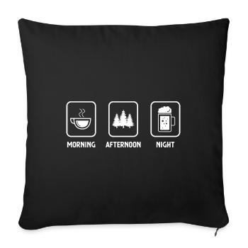 Morning, afternoon, night and trees - (2) - Sofa pillowcase 17,3'' x 17,3'' (45 x 45 cm) - black - Front