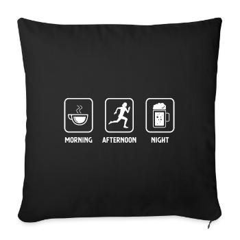 Matin après-midi soir et course à pied 1 - (2) - Housse de coussin décorative 45 x 45 cm - noir - Devant